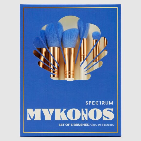 🙌 2/$55 NIB Spectrum Mykonos Set of 6 Brushes Travel Book Makeup - Picture 4 of 6